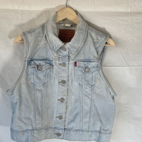 Levi's Vintage Light Wash Denim Vest Sz XL - Picture 1 of 14